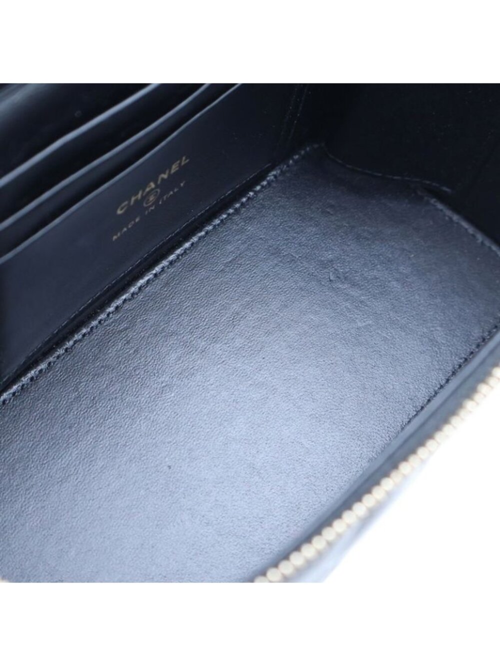 Chanel Vanity Top Handle Chain Shoulder Lambskin Gold Black - Picture 4 of 6